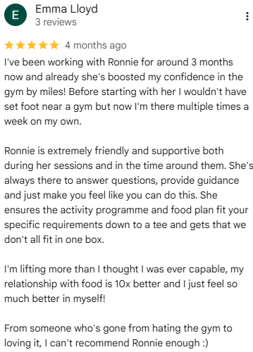 Google review by Emma Lloyd