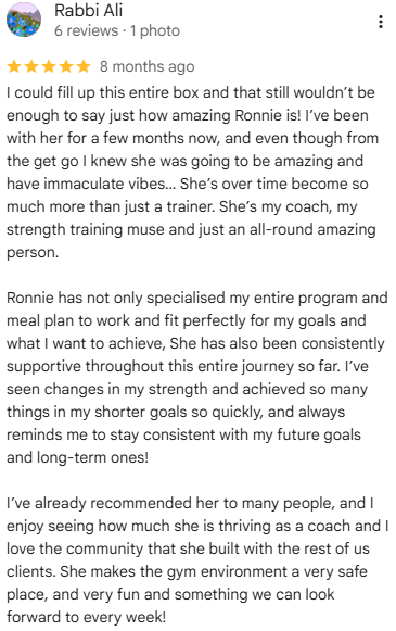 Google review by Rabbi Ali