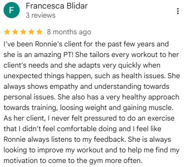 Google review by Francesca Blidar
