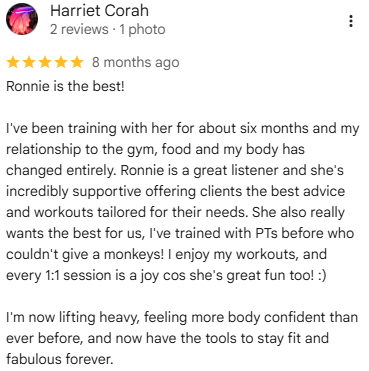 Google review by Harriet Corah