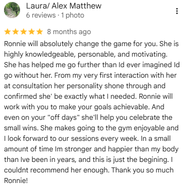 Google review by Laura/ Alex Matthew